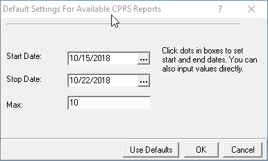 Reports Date Ranges